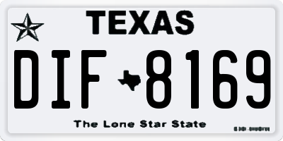 TX license plate DIF8169