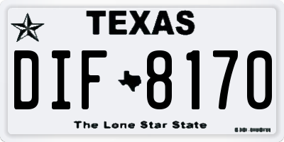 TX license plate DIF8170