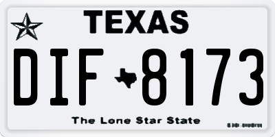 TX license plate DIF8173