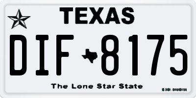 TX license plate DIF8175