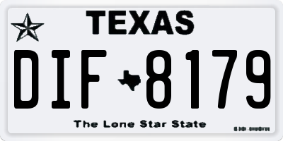 TX license plate DIF8179