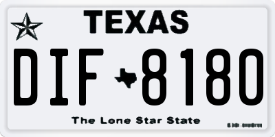 TX license plate DIF8180