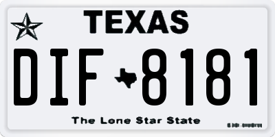TX license plate DIF8181