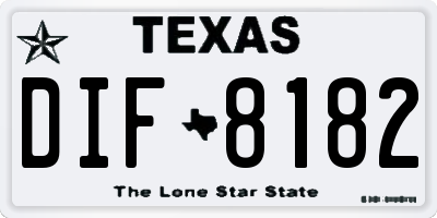 TX license plate DIF8182