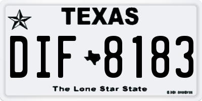 TX license plate DIF8183