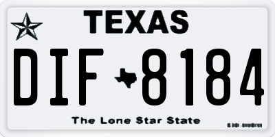 TX license plate DIF8184
