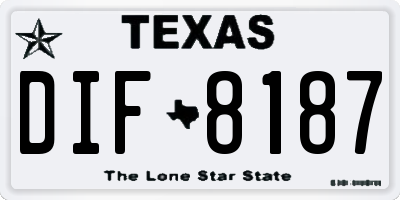 TX license plate DIF8187