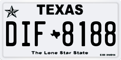 TX license plate DIF8188