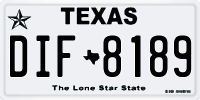 TX license plate DIF8189