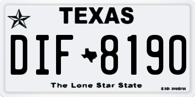 TX license plate DIF8190
