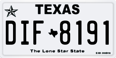 TX license plate DIF8191