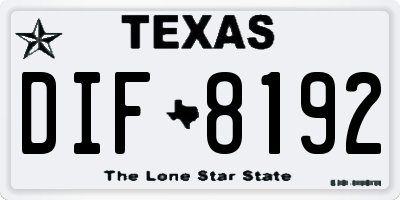 TX license plate DIF8192