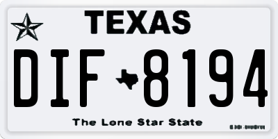 TX license plate DIF8194