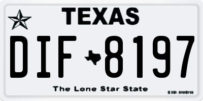 TX license plate DIF8197