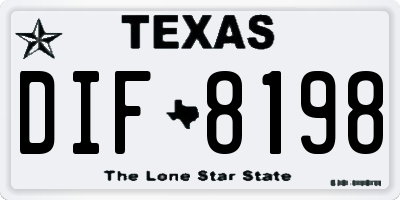 TX license plate DIF8198