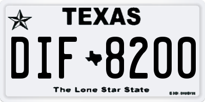 TX license plate DIF8200