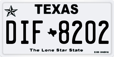 TX license plate DIF8202