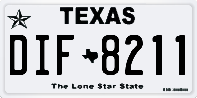 TX license plate DIF8211
