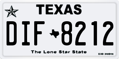 TX license plate DIF8212