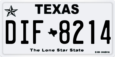 TX license plate DIF8214