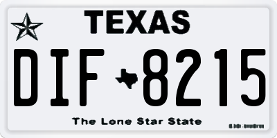 TX license plate DIF8215