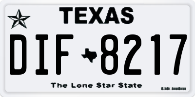 TX license plate DIF8217