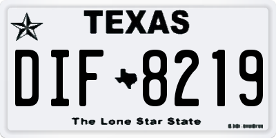TX license plate DIF8219