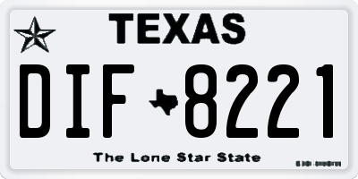 TX license plate DIF8221