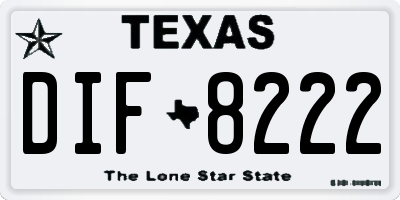 TX license plate DIF8222