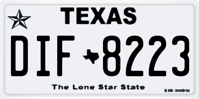 TX license plate DIF8223