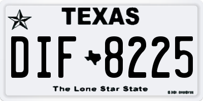TX license plate DIF8225