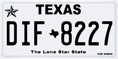 TX license plate DIF8227
