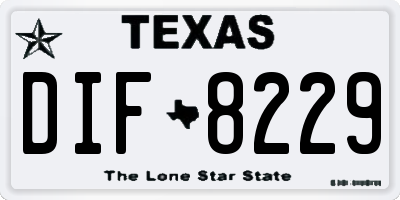 TX license plate DIF8229