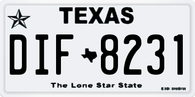 TX license plate DIF8231