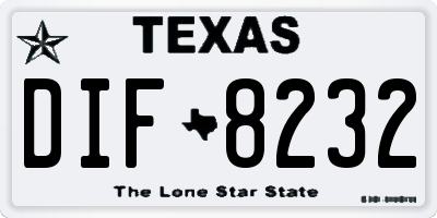 TX license plate DIF8232