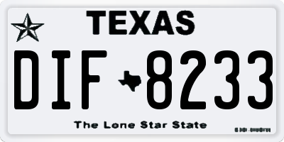 TX license plate DIF8233