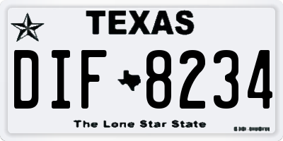 TX license plate DIF8234