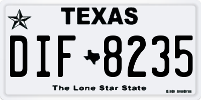 TX license plate DIF8235