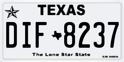 TX license plate DIF8237