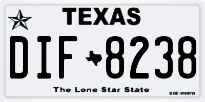 TX license plate DIF8238