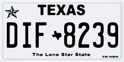 TX license plate DIF8239