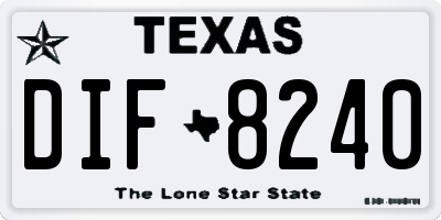 TX license plate DIF8240