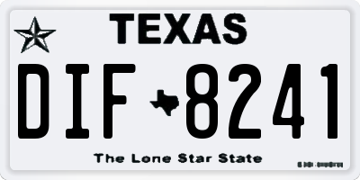 TX license plate DIF8241