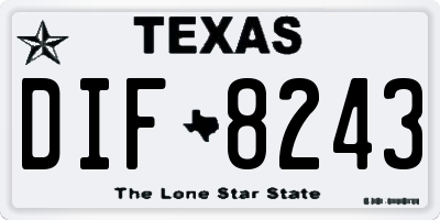 TX license plate DIF8243