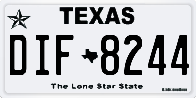 TX license plate DIF8244