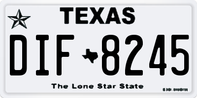 TX license plate DIF8245