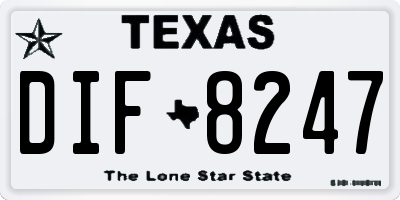 TX license plate DIF8247