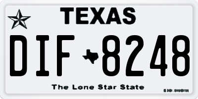 TX license plate DIF8248