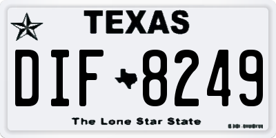 TX license plate DIF8249