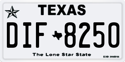 TX license plate DIF8250